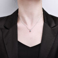 925 Sterling Silver Moissanite Pendant Necklace, Sparkling Crown Cabbage Chain 05ct Light Luxury-0-2