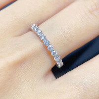 wholesale S925 Silver Full Diamond Ring for Women, European and American Fashion Round Full-Body Ring Accessory-White No. 7