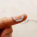 wholesale S925 Sterling Silver Whole Body Red Elk Retro Wing Pendant Necklace for Women Hip-hop Punk Style Trendy Collarbone Chain-0-3