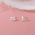 wholesale S925 Sterling Silver Fresh Sweet Ins Style Niche Design Exquisite Cat Fishbone Ear Studs M06295-0-3