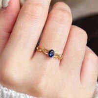 wholesale S925 Sterling Silver Red Elk Ring, Featuring a Unique Branch Design with a Matte Band for an Exquisite and Versatile Style-BZ0178-Gold US Size 9