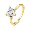 18K Gold Plated S925 Silver Moissanite Classic Heart Ring-0-3