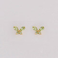 wholesale S925 silver plated with 14k gold summer fresh style fluttering butterfly earrings-0-0