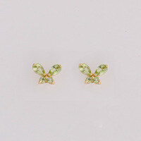 wholesale S925 silver plated with 14k gold summer fresh style fluttering butterfly earrings-Butterfly Earrings>925 Silver