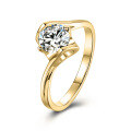 wholesale 9K/10K/14K/18K White Gold, Rose Gold, Yellow Gold 1 Carat Moissanite High-End Wedding Ring, Does Not Fade-0-2