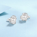 wholesale S925 Sterling Silver Moissanite Earrings with Freshwater Pearls, Women's Light Luxury Minimalist Korean-style Earrings, Ready for Wholesale-0-1