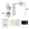 S925 Sterling Silver Moissanite Mini Pearl Earrings, Wholesale Luxury Style-0-4