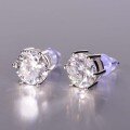 wholesale S925 Silver Six-Prong Moissanite Stud Earrings for Women, Simple and Elegant, Luxury Design, Cross-Border Best Seller, Ready Stock Wholesale-0-1