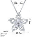 S925 Sterling Silver Full Moissanite Sweet Flower Pendant Necklace-0-3