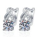 S925 Sterling Silver Moissanite Cross Infinity Love Tassel Earrings Wholesale-0-3