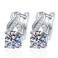 S925 Sterling Silver Moissanite Cross Infinity Love Tassel Earrings Wholesale-6.5mm high-carbon stone  925 silver