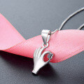 wholesale S925 Sterling Silver "OK" Hand Gesture Pendant with Small Heart, Women's Minimalist Design, Versatile Student Necklace Pendant for Wholesale-0-2