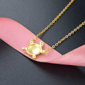 wholesale S925 silver gold-plated diamond-encrusted sweet and stylish turtle pendant choker necklace for women from Dongdaemun, Korea-0-2