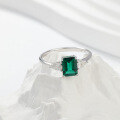 wholesale 925 Silver Gold-Plated 2-Carat Lab-Grown Emerald Ring in a Minimalist Street Style, as Worn by Live-Streaming Influencers-0-1