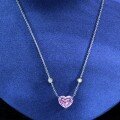 wholesale 925 Silver Shipei Jewelry European and American Minimalist 10ct High Carbon Diamond Pendant Heart Necklace 10*12 Pearl Chain Women 40+5-0-5