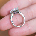 S925 Silver Square Zirconia Ring for Women-0-1