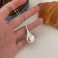 wholesale S925 Sterling Silver Large Teardrop Necklace for Women, Small and Fashionable, Minimalist Spring and Summer Sweater Chain, High-End Feel, New Release-0-2