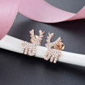 wholesale S925 Sterling Silver Zircon Deer Earrings, Minimalist Women's Stud Earrings Wholesale from Source Factory-0-5