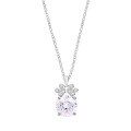 S925 Silver Pendant Necklace, Large Sparkling Starry Sky Cut Pink Diamond, Live Streaming Hit-0-6
