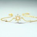 wholesale S925 Sterling Silver Japanese and Korean Light Luxury Vintage Natural Freshwater Pearl Snowflake Bracelet Fashion Trend Wholesale from Manufacturer-0-1