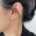 wholesale 999 Silver minimalist sweet hollow-out earring for ear holes small design bow earrings M06562-0-1
