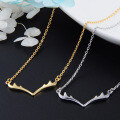 wholesale S925 Sterling Silver Small Niche Design Cute Antler Pendant Necklace Women's Collarbone Chain Ins Style Christmas Gift Jewelry-0-0