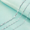 wholesale S925 silver polished 10 straight blade melon seed chain, cross-border new fashionable and fresh accessory necklace from Korea-0-0