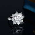 Sterling Silver 3ct Moissanite Ring Women's Fancy Square Sunflower Wholesale-0-2