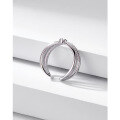wholesale S925 Sterling Silver Women's Adjustable Ring Light Luxury Minimalist Style Niche Design Diamond Accented Index Finger Knuckle Ring-0-3