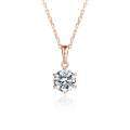wholesale Gold/Rose Gold/White Gold Classic and Minimalist Six-Prong 1-Carat Moissanite Necklace-0-2