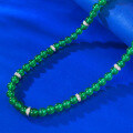 wholesale Silver High Jewelry Icy Imperial Green Chrysoprase Bead Strand 60mm Versatile Full Strand Necklace 40+8-0-5