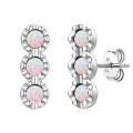 S925 Silver White Opal Earrings, Arched Design, Wholesale, Cross-border Live Sales-0-13