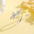 wholesale S925 Sterling Silver Two Butterfly Filigree Ring, Ethereal Ins-Style Forest-Inspired Gentle and Unique High-End Design Versatile Band-0-1