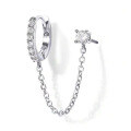 925 Silver Cross-Border Single-Row Moissanite Ear Climber Fringe Ear Studs-0-3