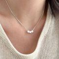 wholesale S925 Sterling Silver Minimalist Geometric Cube Pendant Necklace for Women, Summer Collarbone Chain with Matte Finish-0-1