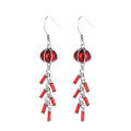 wholesale S925 silver vintage Chinese-style lantern firecracker red festive creative design earrings ear clips-0-4