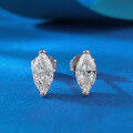 wholesale S925 Silver ZHUO ZHI FAN Jewelry 4*8mm Mini Marquise Stud Earrings, Cross-Border Style for AliExpress, Fashion Item-0-0