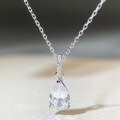 wholesale S925 Sterling Silver Waterdrop Necklace for Women, Minimalist Zircon Chain, Versatile Pear-Shaped High-Carbon Diamond, Luxury Style for Cross-Border Wholesale-0-1