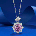 wholesale S925 Sterling Silver 10mm Rose Purple Pendant Rose Petal Necklace for Women, Fashionable Style for Live Streams-0-0