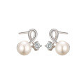 wholesale 925 Sterling Silver Freshwater Pearl Earrings for Women, Minimalist and Luxurious Design, Exquisite and Unique, Fashionable and Simple Stud Earrings-0-4