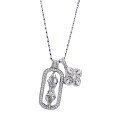wholesale S925 Silver New Live Broadcast Style Ancient Method Diamond-Studded Vajra Cross Pendant Necklace-0-4