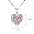 wholesale 925 Sterling Silver Cross-Border European and American Fashionable Zirconia-Embedded Twisted Rope Heart Pendant Necklace for Women, Small and Unique-0-5