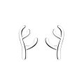 wholesale S925 Sterling Silver Cloud Tide Pavilion Reindeer Antler Ear Studs Small and Exclusive Star Earrings for Pierced Ears, Little Red Book Same Style-0-6