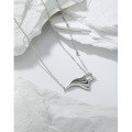 wholesale S925 Sterling Silver 486 Korean Version Ins Original Design Minimalist Niche Seagull Series Textured Pendant Necklace for Women-0-1