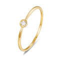 wholesale 18K Gold Fashion Commute Genuine Diamond Ring Women Simple Round 9K Gold Moissanite Ins Style Tail Ring Hand Accessory-0-5