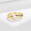 wholesale S925 silver plated with 18k gold oval moissanite ring for women, 1 carat, 5*7mm, same as Xiaohongshu style-0-2