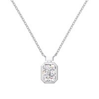 wholesale S925 Sterling Silver Oval-Shaped Shuimo Jade Square 8A Zircon Heart Flower Marquise Pendant Necklace for Women-White gold and white diamonds DY190885-SW-WH 925 silver