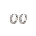 wholesale S925 Sterling Silver Diamond-Studded Hoop Earrings for Women, Luxurious Minimalist Circle Earrings, Small Niche Design Elegant Hoop Ear Clips-0-4
