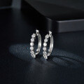 wholesale 18k Gold Plated S925 Silver Full Moissanite 24mm Round Korean Minimalist Hoop Earrings for Women-0-1
