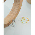 wholesale S925 Sterling Silver Versatile Korean Style Ins Fashion Minimalist Double-Layer Line Design Adjustable Open Ring for Women-0-1